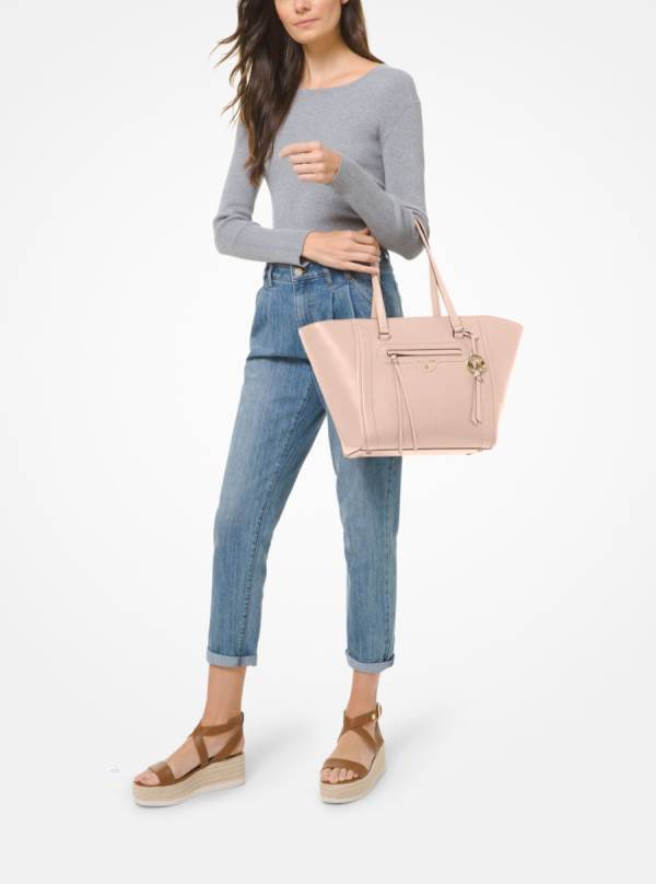 Damske Prenosná Taška Michael Kors Carine Medium Pebbled Leather Ruzove - Kabelky Michael Kors Levně | RXESW-5793